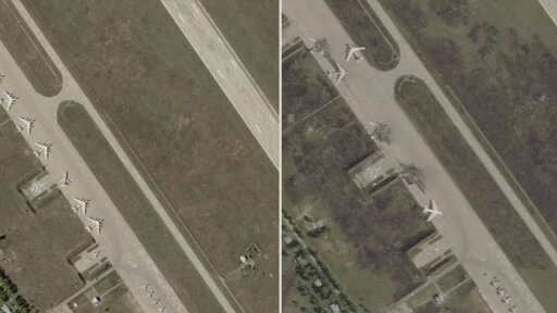 These satellite photos show Russian bombers Ukraine says it destroyed